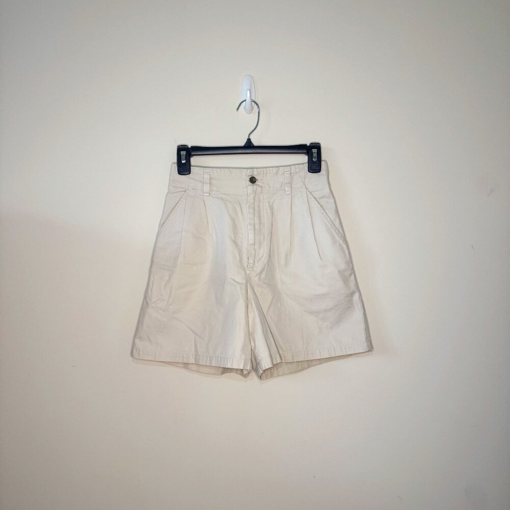 Banana Republic Light Khaki Shorts with Back Button-Close Pockets Size 2
